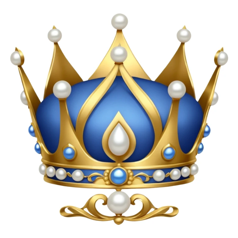blue crown with 4 pearls sticker
