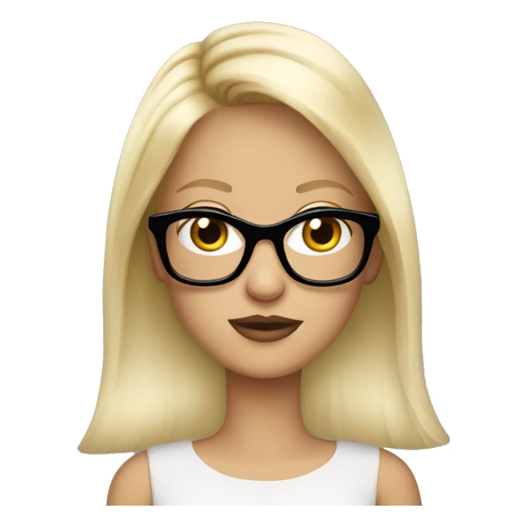 Blonde girl cartoon with Prada glasses sticker