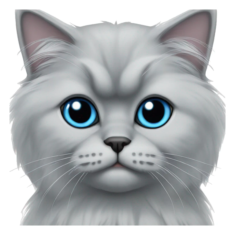 Blue eyed grey Persian cat with black ears sticker