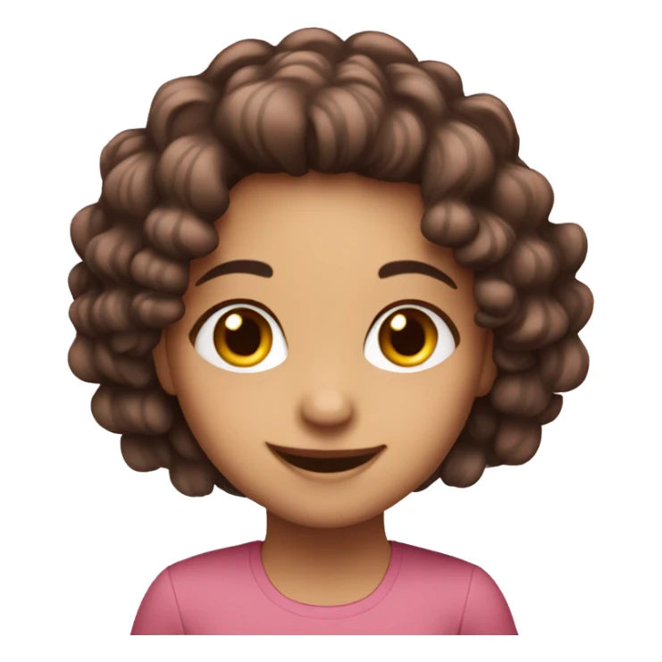 pink and lon haired girl with brown eyes and smiling sticker