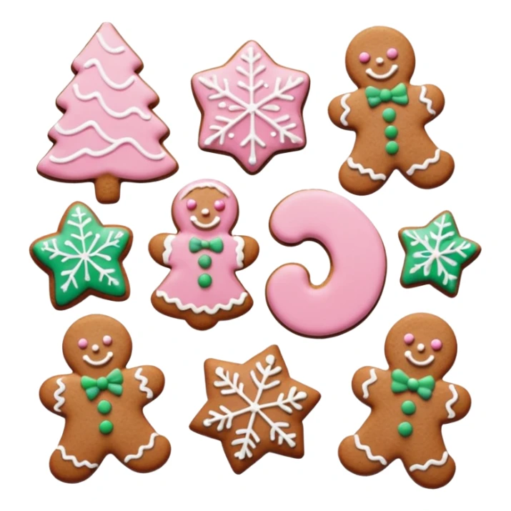 christmas gingerbreads pastel pink sticker