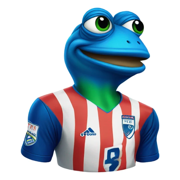 blue pepe frog in soccer jersey sticker