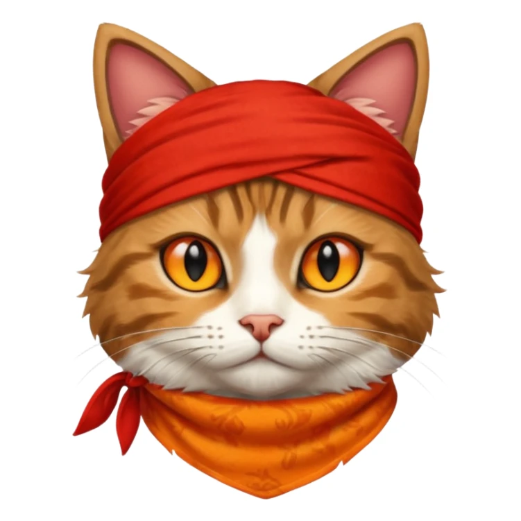 cat with wearing red bandana sticker