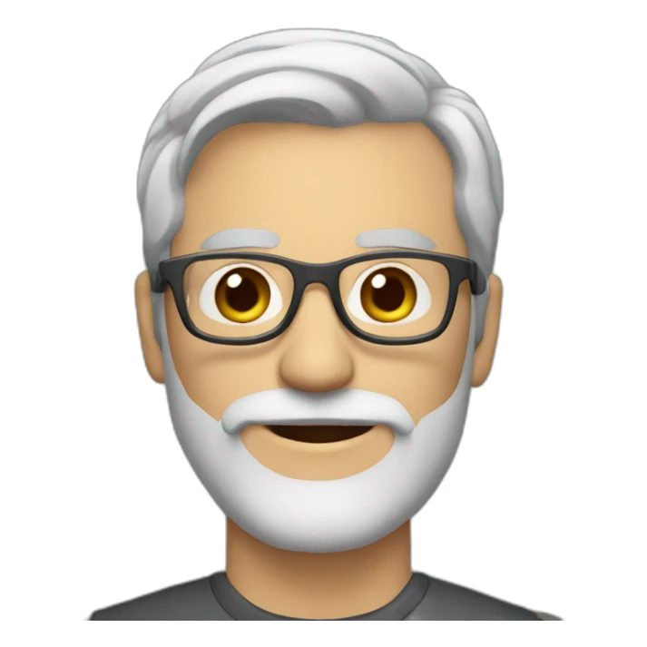 40 year old white man with grey hair and grey beard and dark glasses sticker