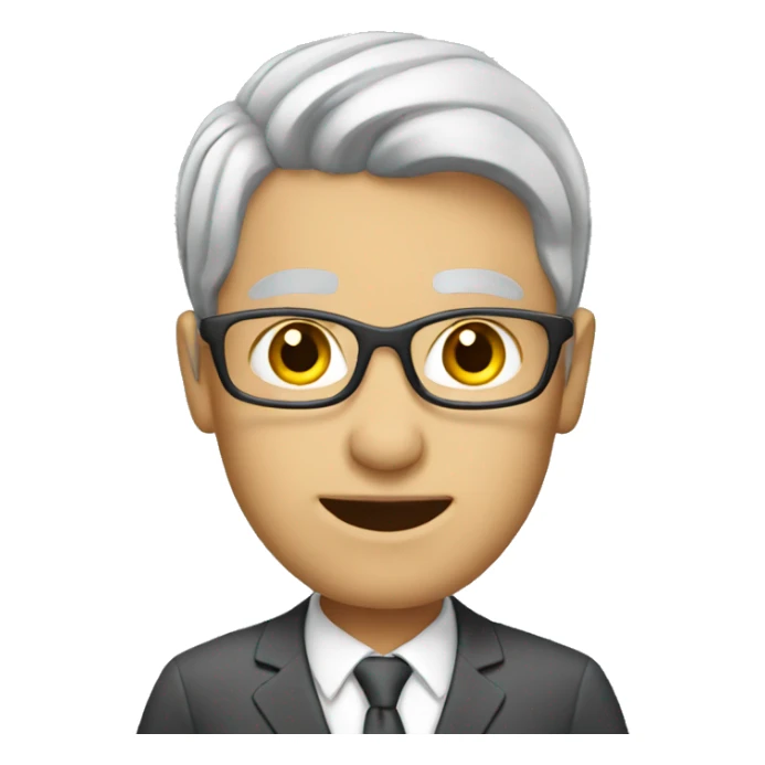 White business teacher with short gray hair   sticker