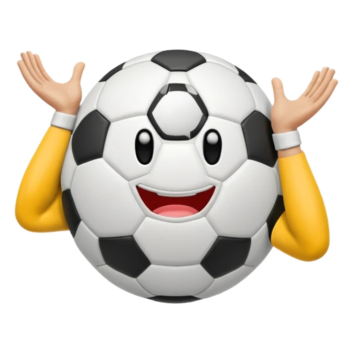 Soccer ball with arm muscles sticker
