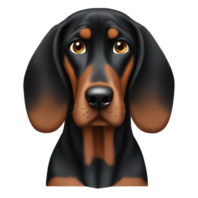 Black and brown coonhound with floppy ears sticker