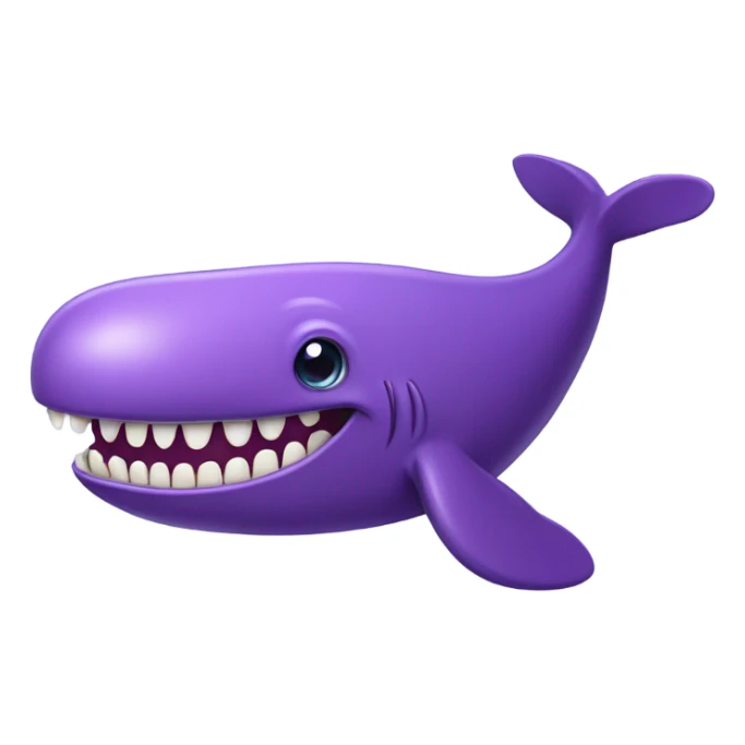 purple whale with open mouth sticker