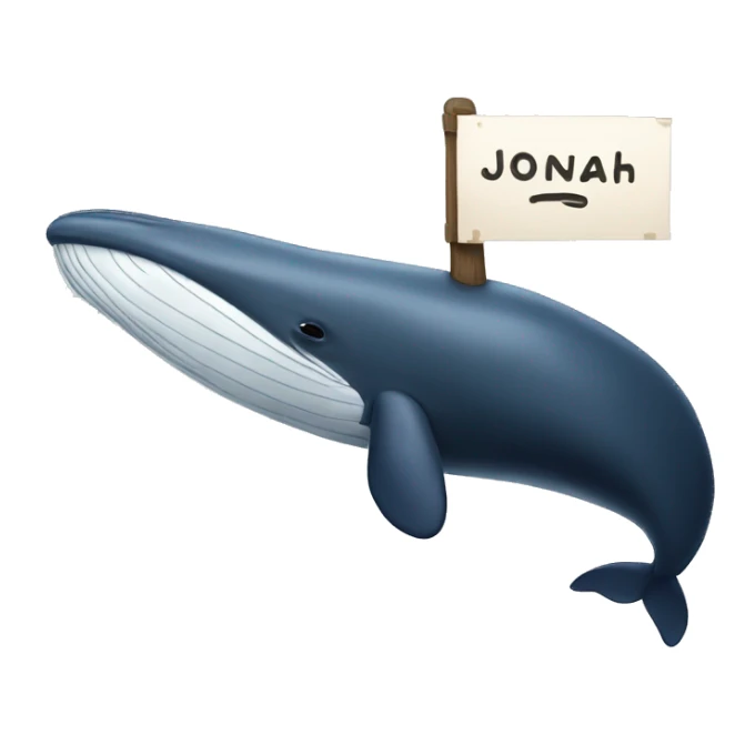 whale with a sign that says jonah sticker