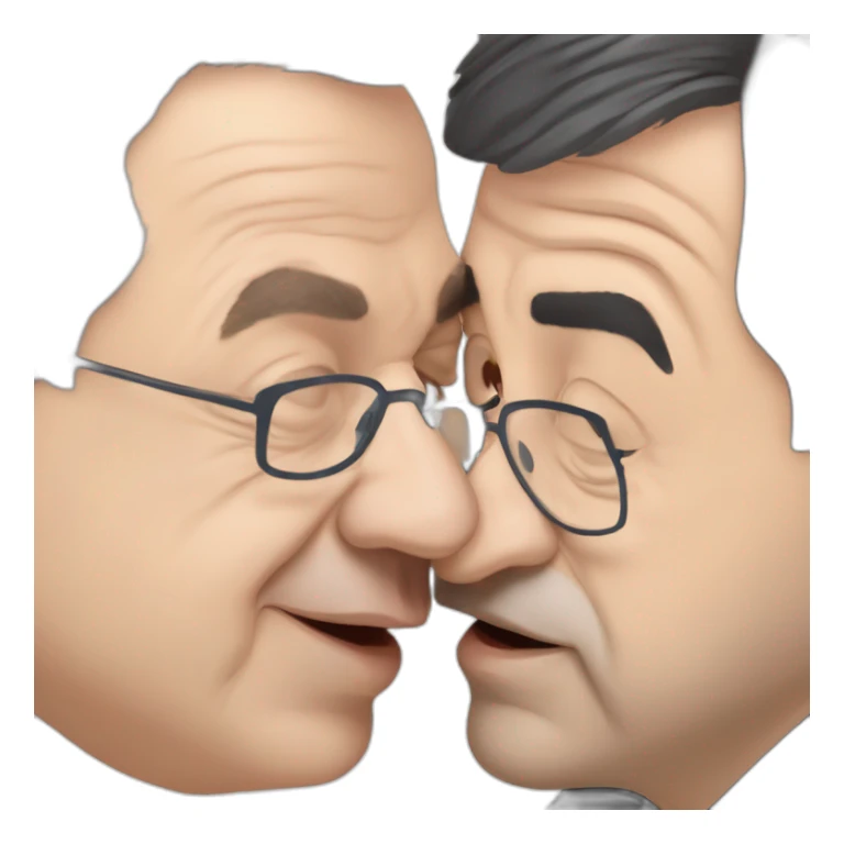 Jean luc mélanchon kissing Eric zemmour sticker