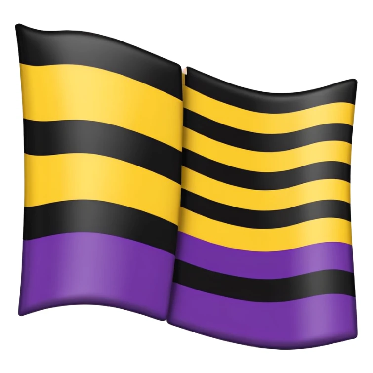 Nonbinary pride flag that goes from the top (black, white ,yellow) to the end (purple) sticker