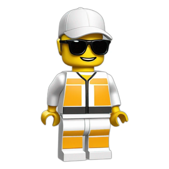 Lego tennis in sport sunglasses and sport cap sticker