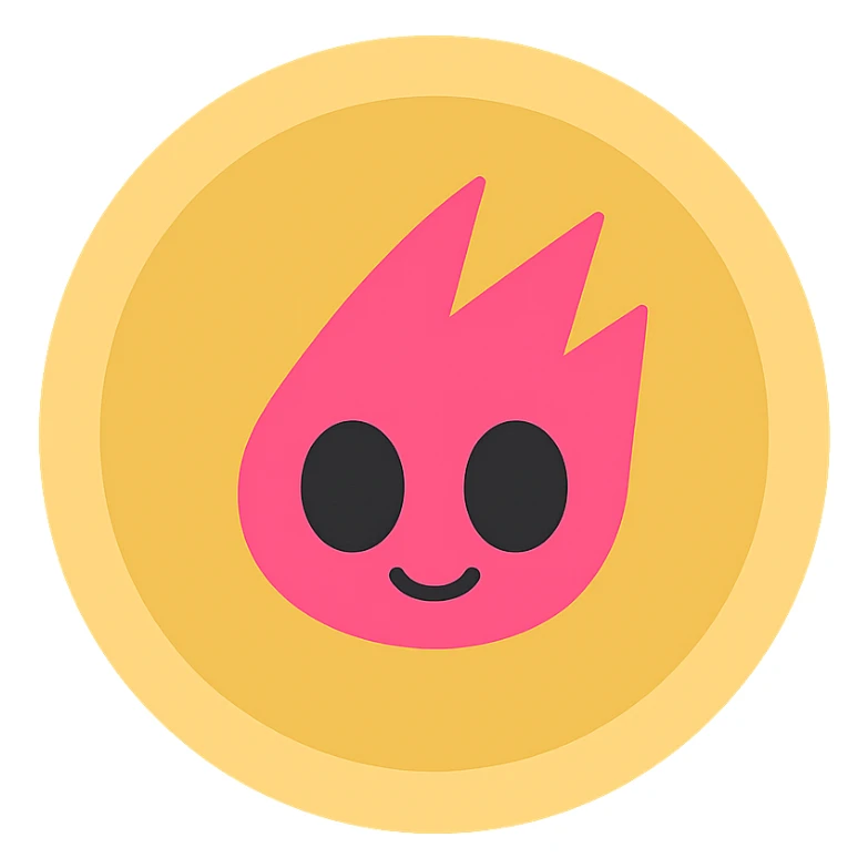 Design a minimal flat gold coin featuring just the mascot's head from the reference image in the center. The coin should have no border details or body, with a clean and modern look in a flat gold color scheme. sticker