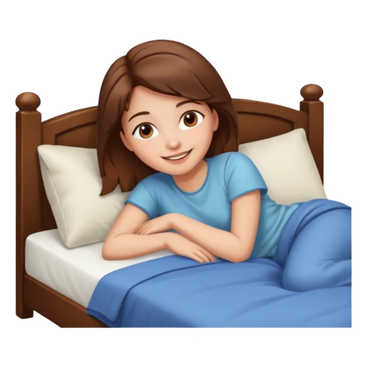 lying on bed brown hair girl just chill sticker