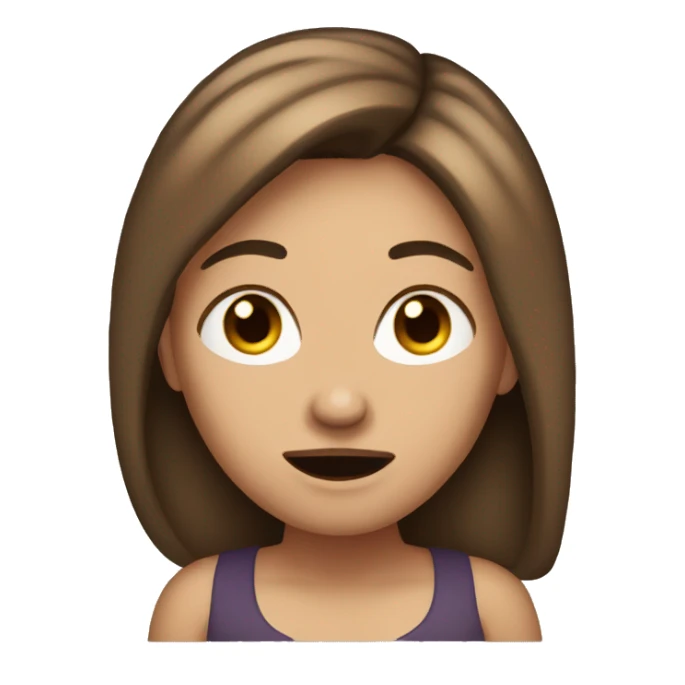 Woman saying ugh with brown hair light skin sticker