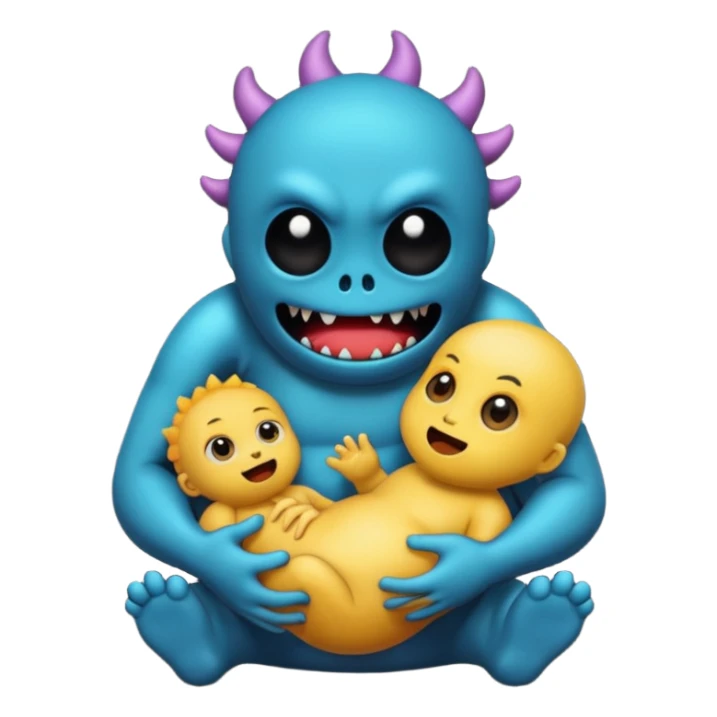 Black body monster with baby emoji sticker