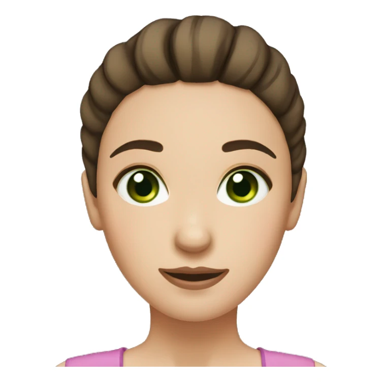 Short brunette with green eyes, White skin and a bun face palming sticker