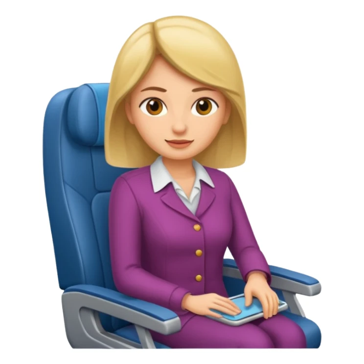 woman passanger in plane seat sticker