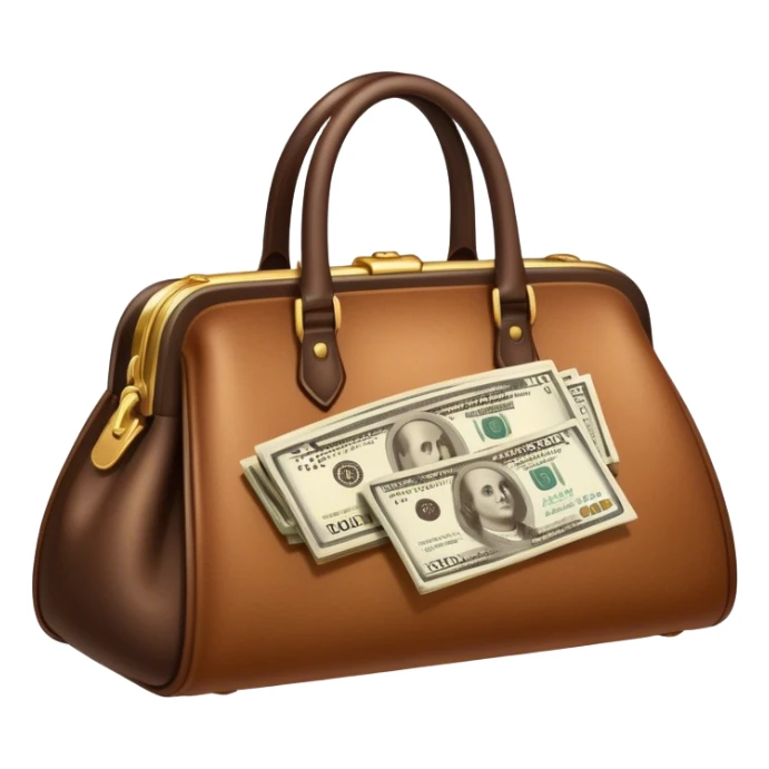 hand bag of money sticker