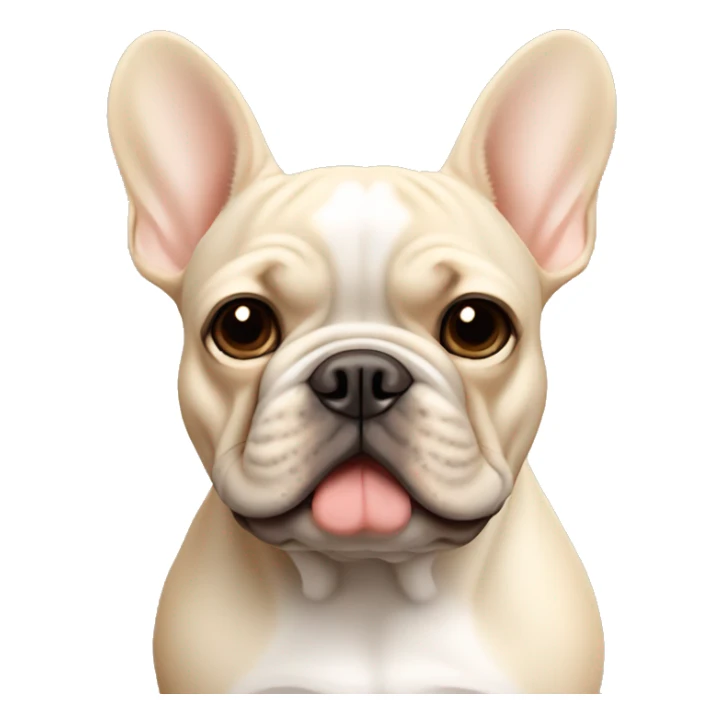 Beige French bulldog without black mask sticker