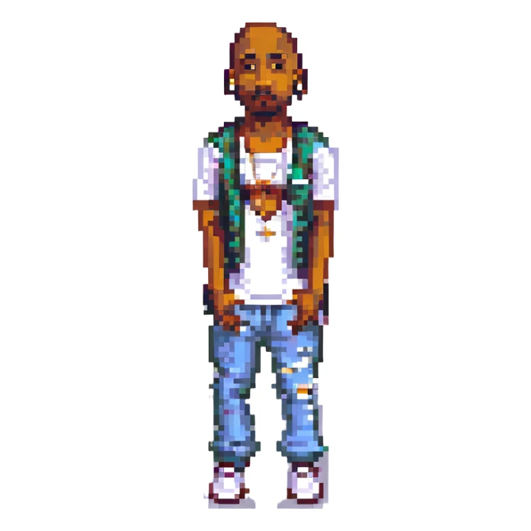 2Pac в полный рост, no background sticker