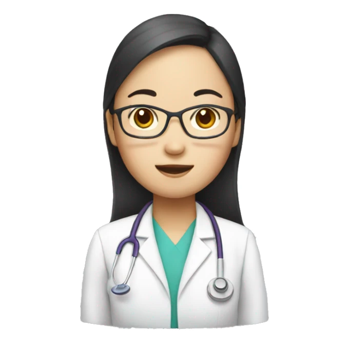 female East Asian pediatrician sticker