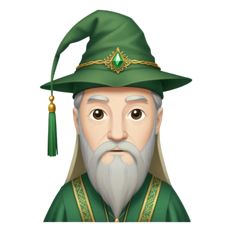 albus dumbledore from harry potter with green tassel hat and decorative motifs sticker