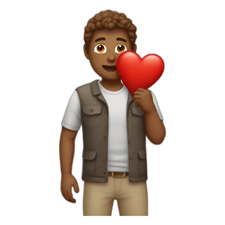 Man red heart  sticker