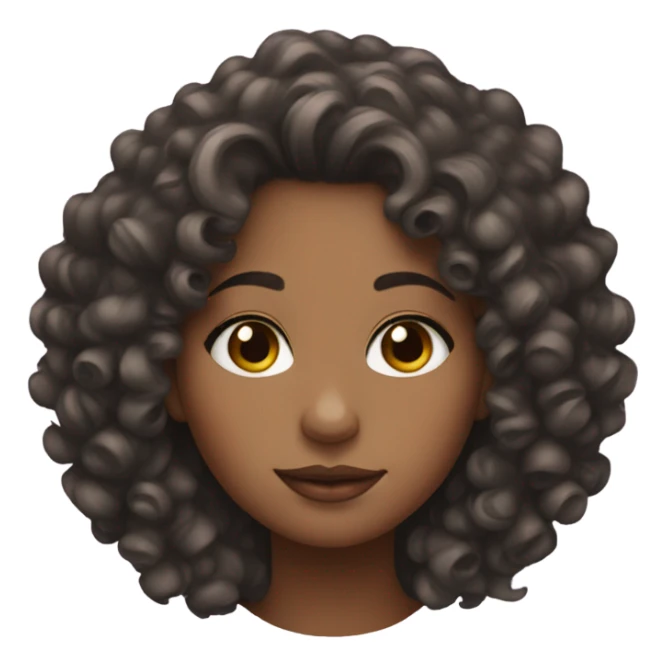 Girl with curly hair and make up sticker