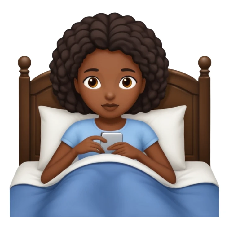 A black girl laying in bed sticker