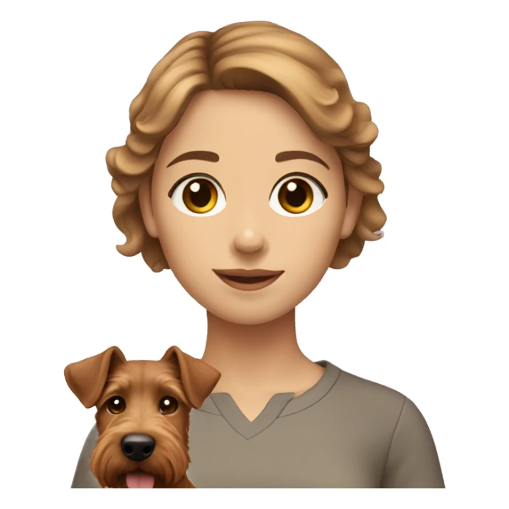 Light brown hair girl with welsh terrier sticker
