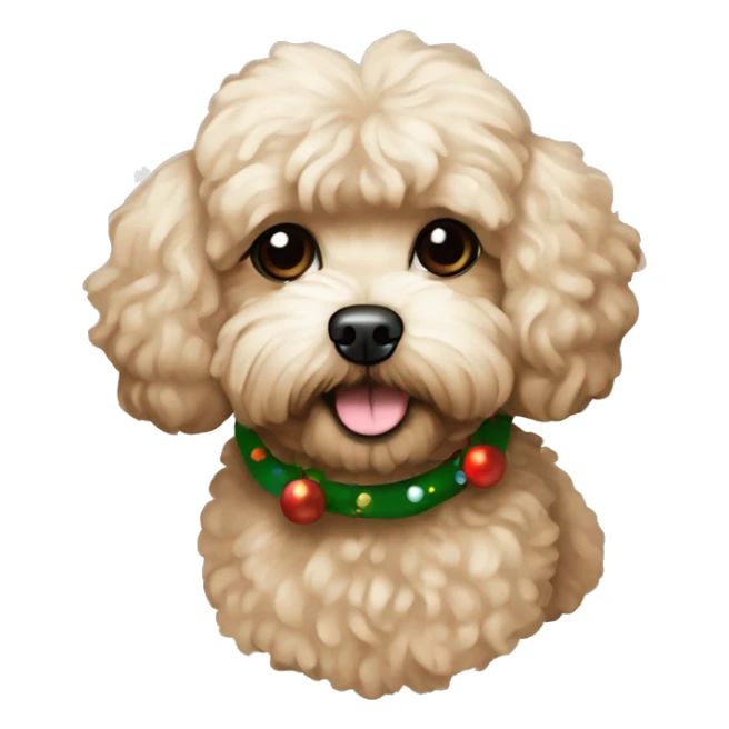 Brown beige Maltipoo Christmas vibe sticker
