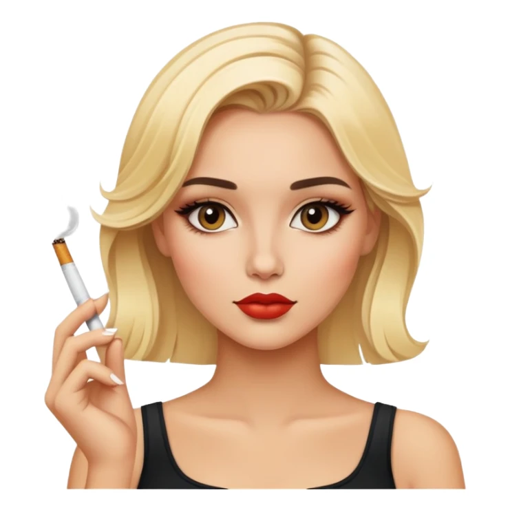 blonde gorgeous girl with latina makeup smoking a cigarette  sticker