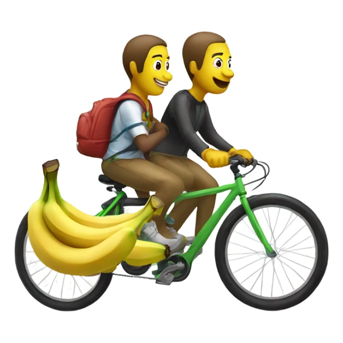 Bananas riding on a tandem bike￼ sticker