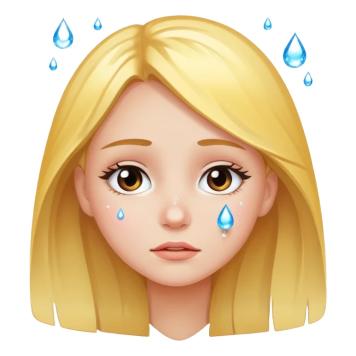 girl with one drop of tear and sparkle around her sticker