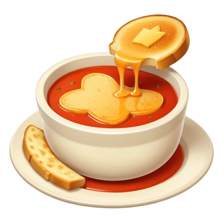 tomato soup with sliced grilled cheese on the side sticker