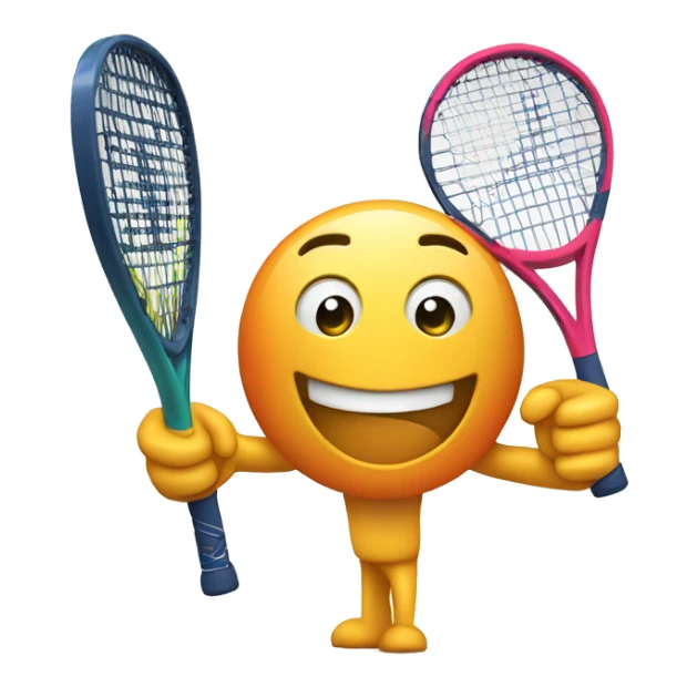 arm muscle emoji with a padel racket in his hand. sticker
