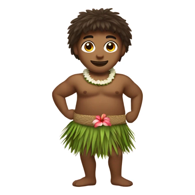 hula boy with grass skirt and coconut bra sticker