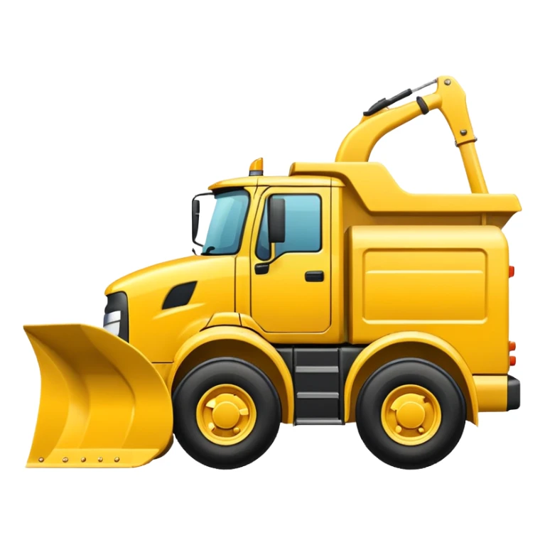 Snowplow truck yellow side view white driver sticker