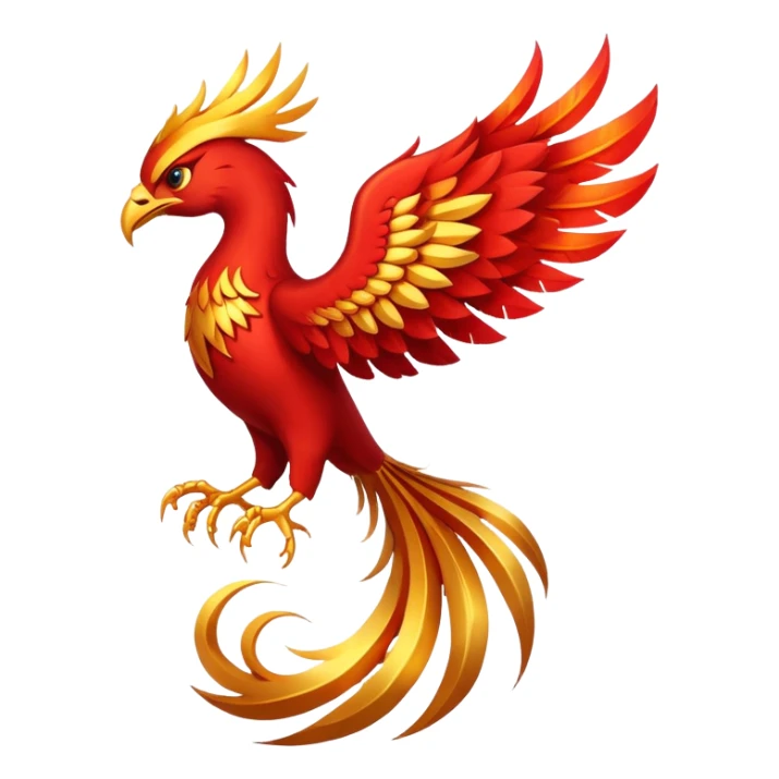 Red and gold rising phoenix, rebellion symbol from Morning Star sticker