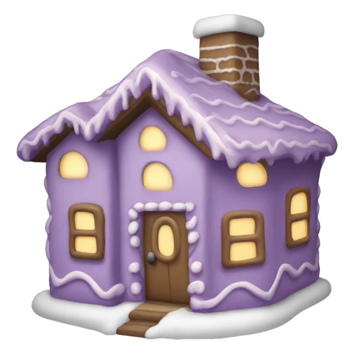 Cosy light purple gingerbread house  sticker