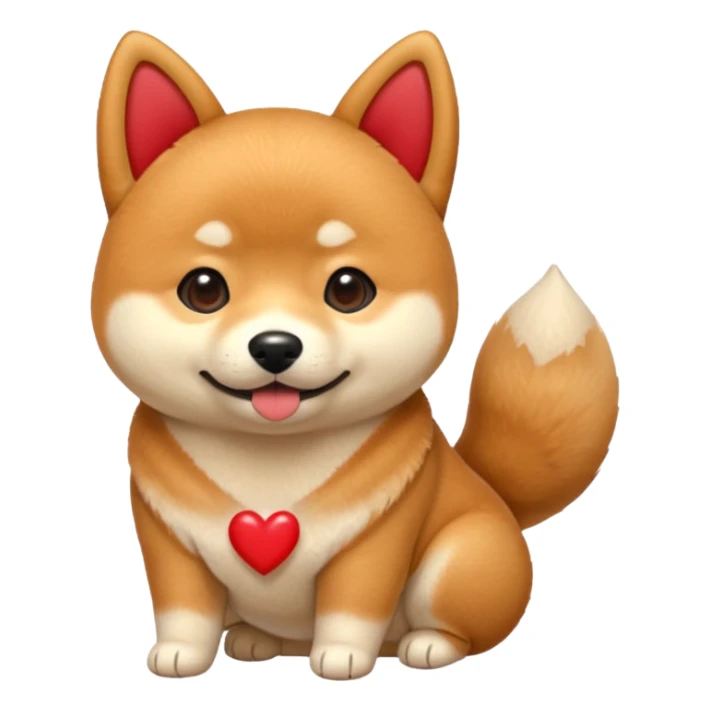 Shiba Jasper many small red hearts sticker