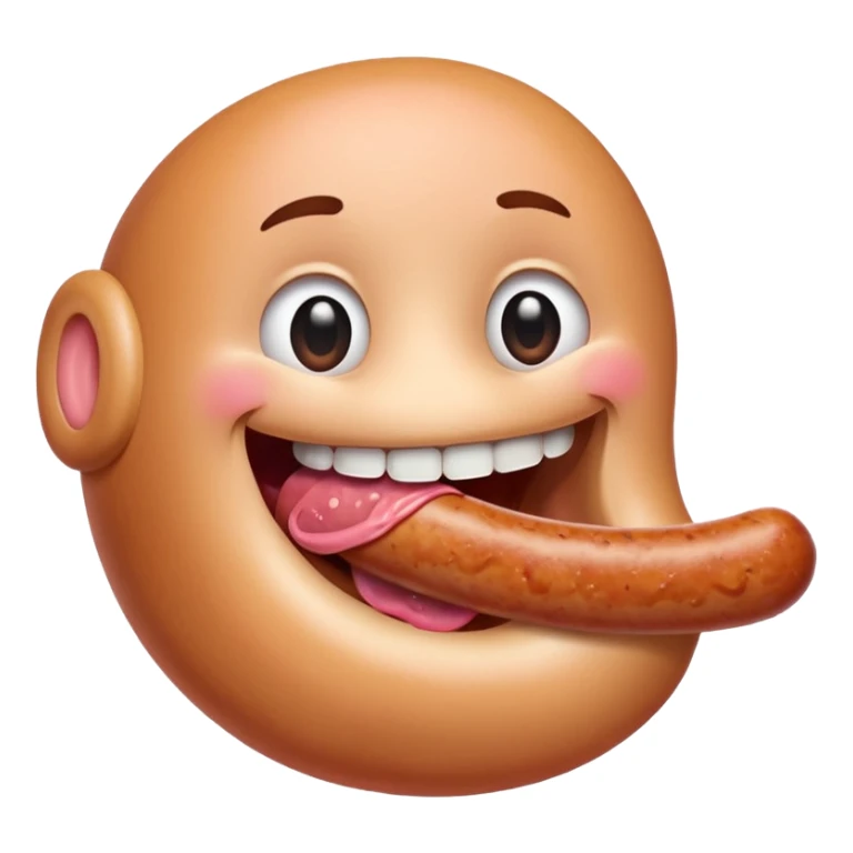 Mouth eating a sausage sticker