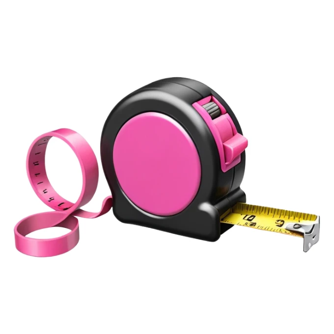 Black and pink tape measure sticker