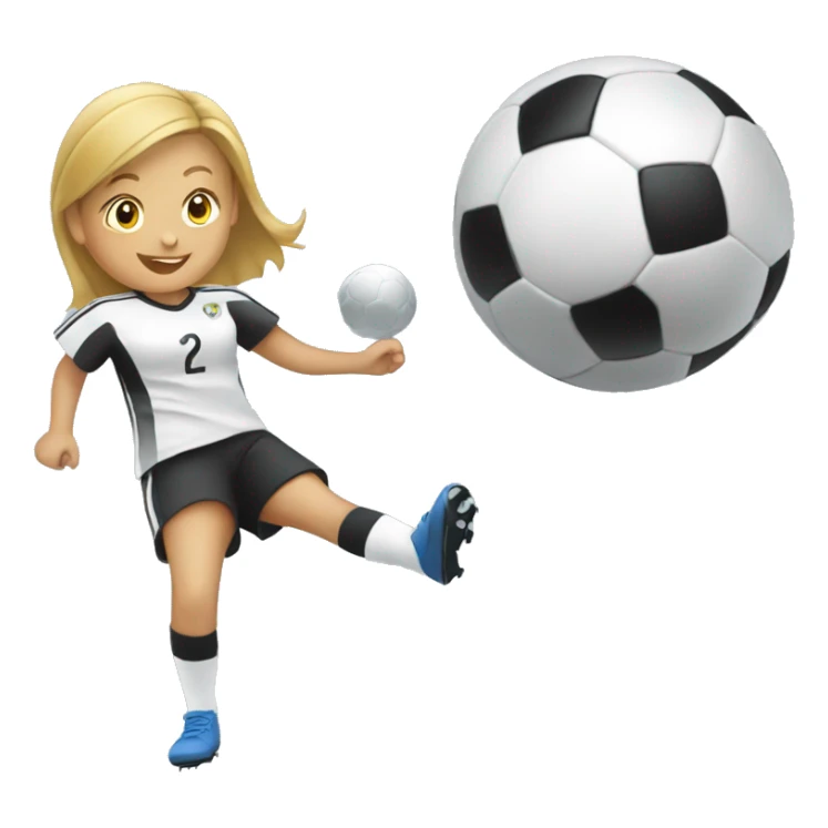 Girl scoring soccer goal sticker