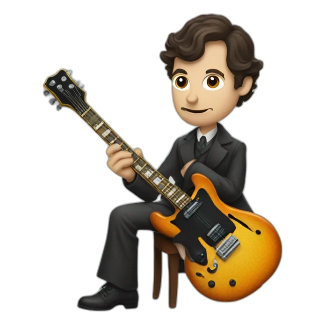 Sherlock Holmes playing the electric guitar  sticker