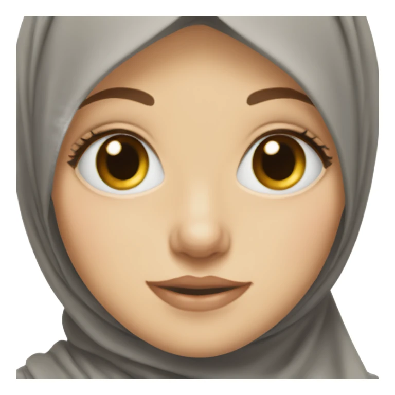 white girl wears hijab her eyes hazel and her hijab is black  sticker