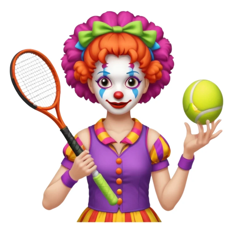 tennis player female clown sticker