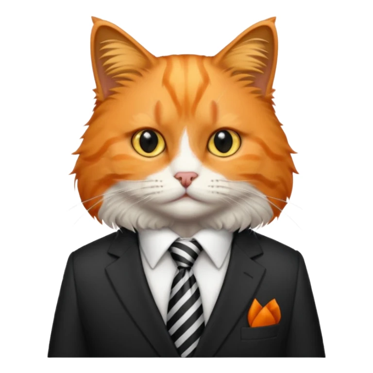 make one where its a cat in a Suit and tie a orange fluffy cat sticker