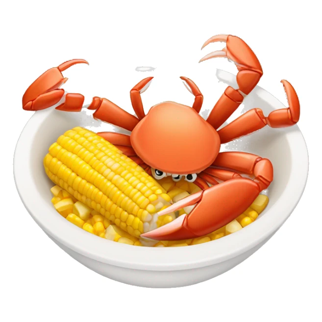 Bowl with crab legs and corn and potatoes  sticker